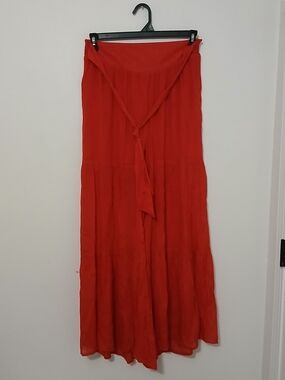 Flying Tomato Red Wide Leg Jumpsuit Pants